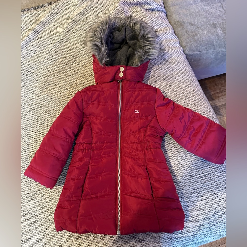 Calvin Klein Jacket size 2T. Toddler Jacket with furry hood